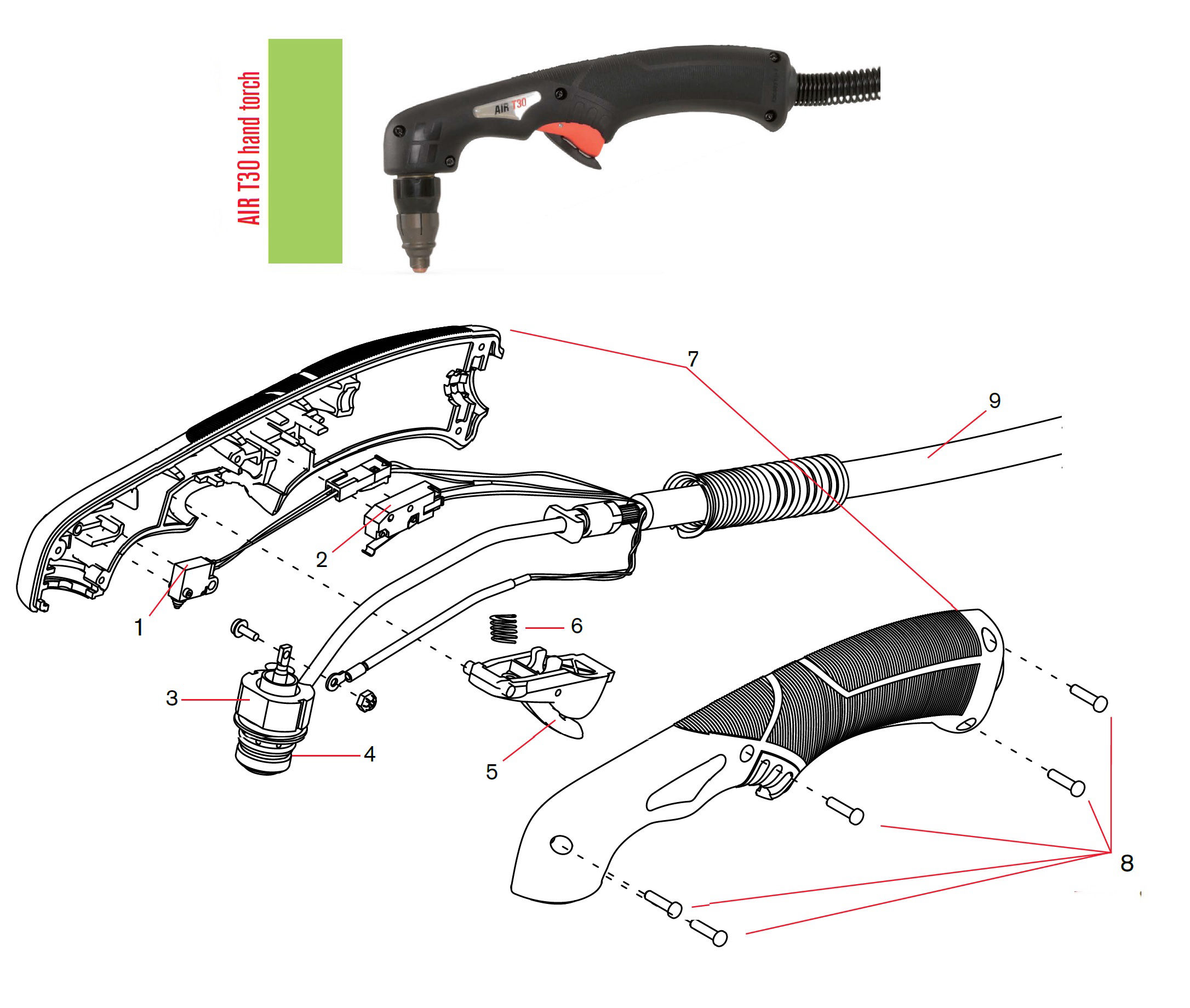 Kit Consommables Compatible Hypertherm PowerMax30 / Air T30 - Réf. 420134, 430132, 420135, 420399, 420133 - Marque Hasweld