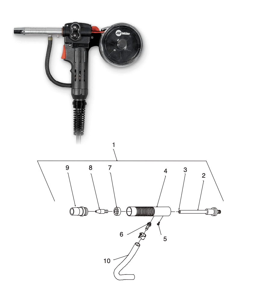 Miller Spoolmate 100 Spool Gun parts diagram